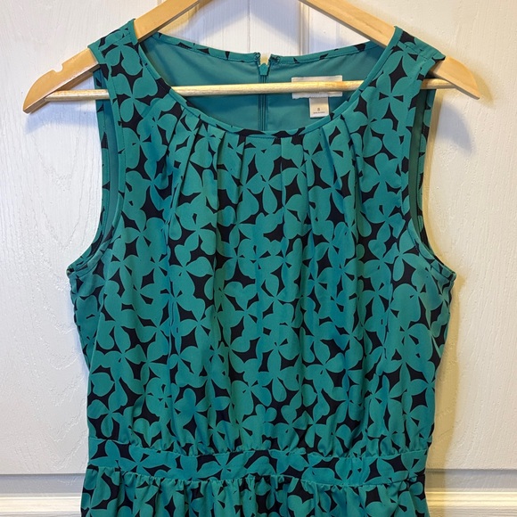 LOFT Teal & Black Sleeveless Midi Dress - Picture 4 of 9
